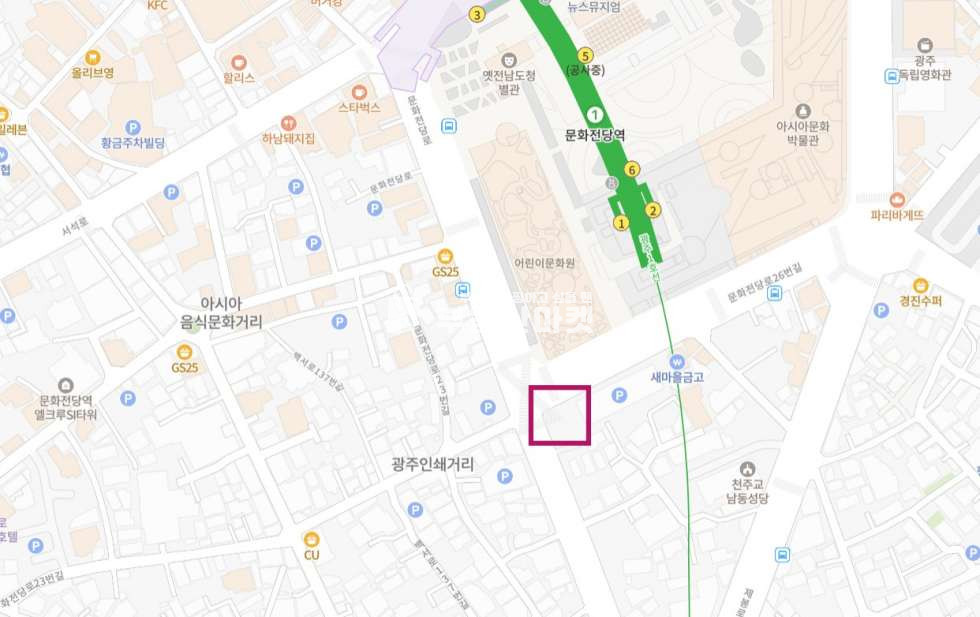 전남광주 동구 남동 문화전당 대로변 코너 병의원 신축부지 토지 매매 !!! 매매 매물번호 18018 사진 2
